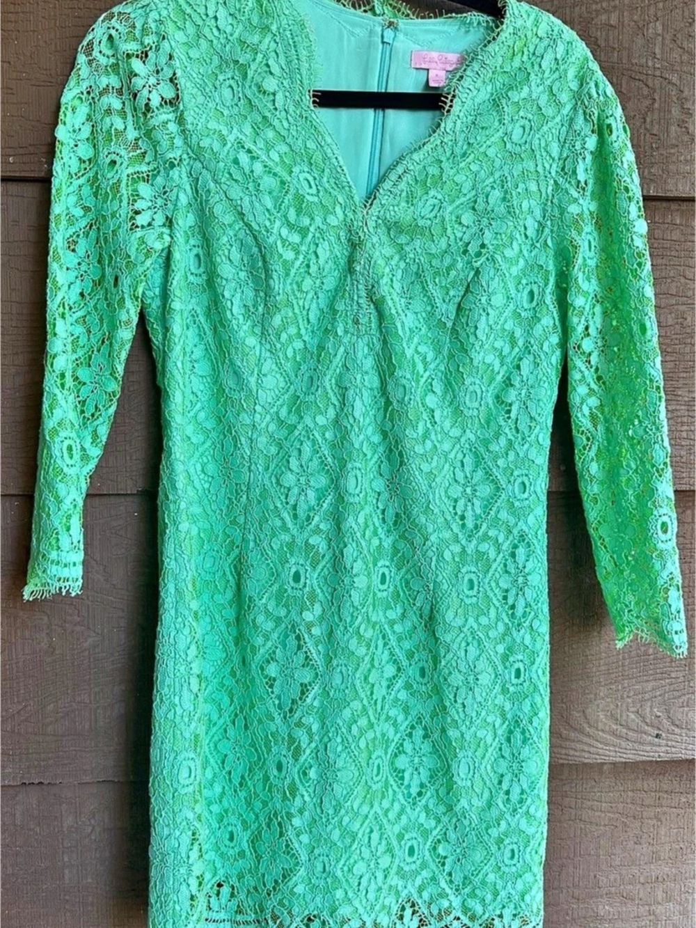 Lilly Pulitzer Jouri 3/4 Sleeve Lace Dress Green Size 6